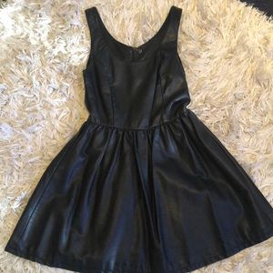 H&M Faux Leather Fit and Flare Dress!